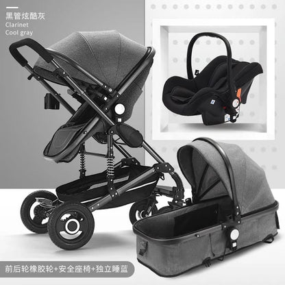 Luxury 3-in-1 Baby Travel System with Car Seat – Pink Stroller for Stylish Moms